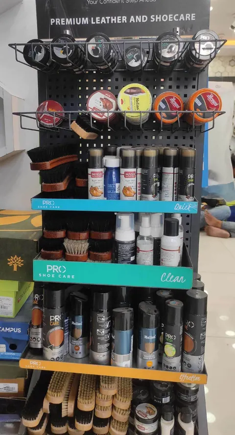 Shoe care products, polishes and cleaners available in store