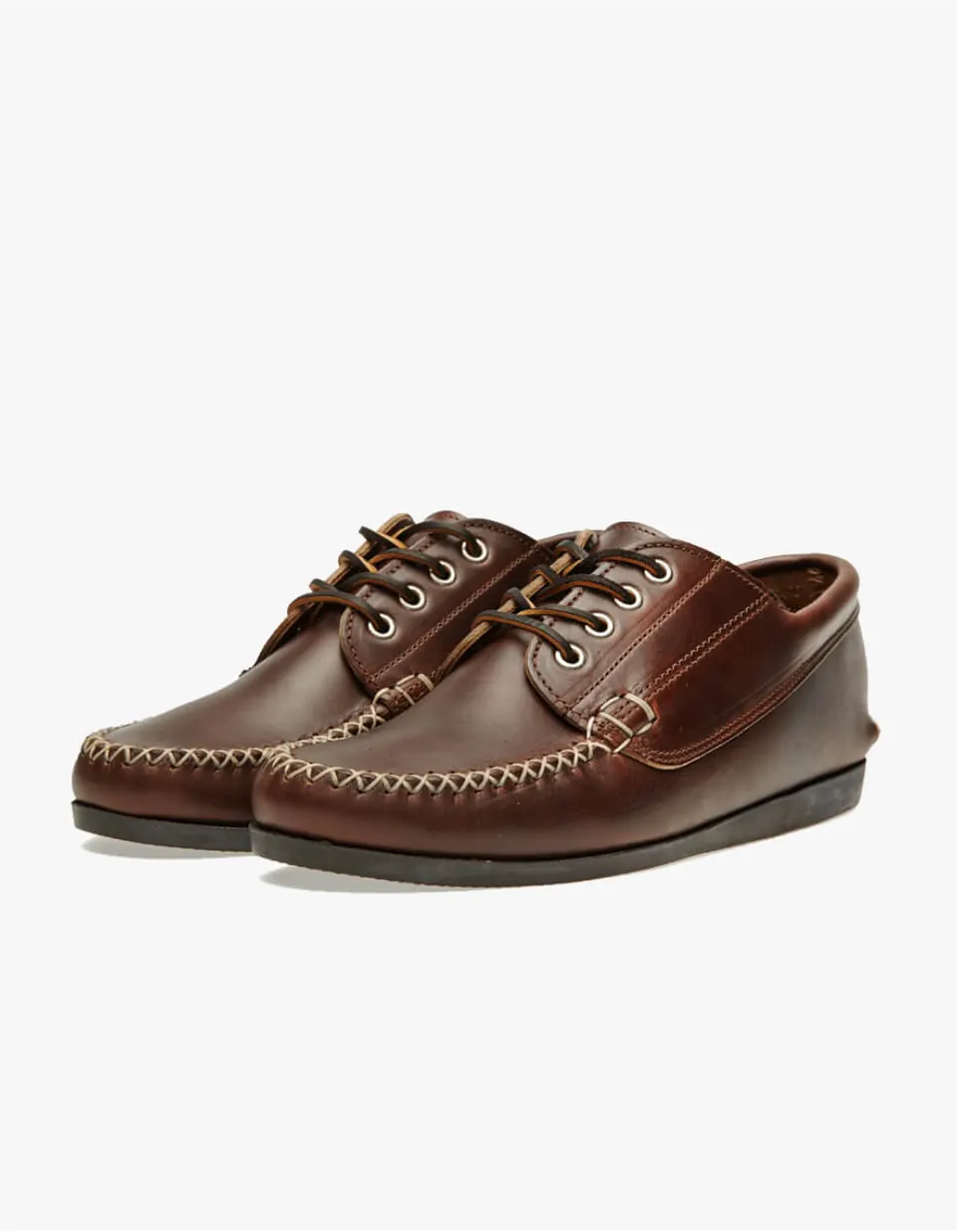 Tan brown leather moccasin loafers for men