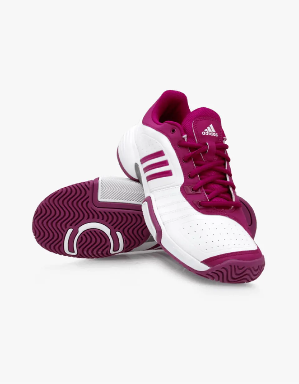 Magenta and white sports shoes for girls